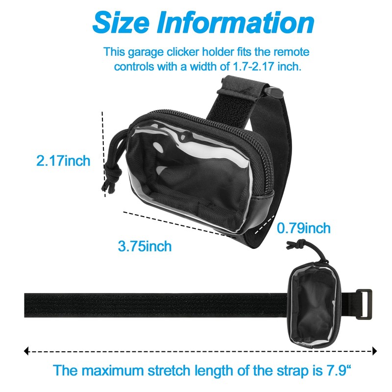 Garage Door Opener Holder for Visor, Carrying Case for Universal