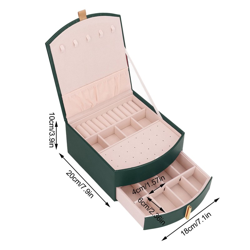 Jewelry Box Double Layer Multifunction High Capacity Jewelry Storage Case