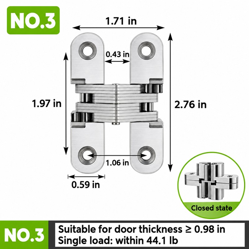 Heavy Duty Invisible Door Hinge – Stainless Steel Concealed Hinge