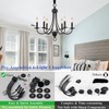 6-Light Black Farmhouse Chandelier,Industrial Modern Light Rustic Candle Style Hanging