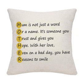 Gift for Mum Mother Mummy Mom Mama Throw Pillow Cover Cushion Cover for Mum Birthday Gift (mum-2)