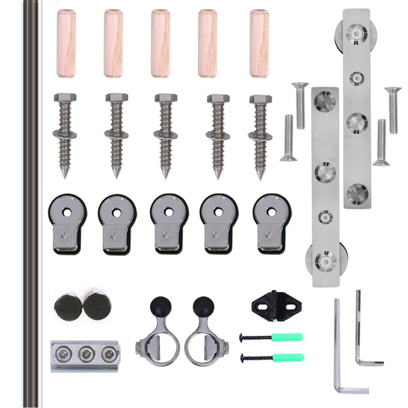TSMST 4FT Stainless Steel Sliding Barn Door Hardware Kit for