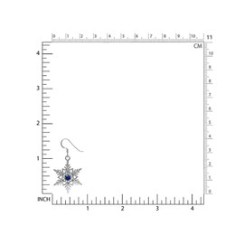 Silvershake Synthetic Sapphire Blue 925 Sterling Silver Snowflake Dangle Hook Earrings for Women