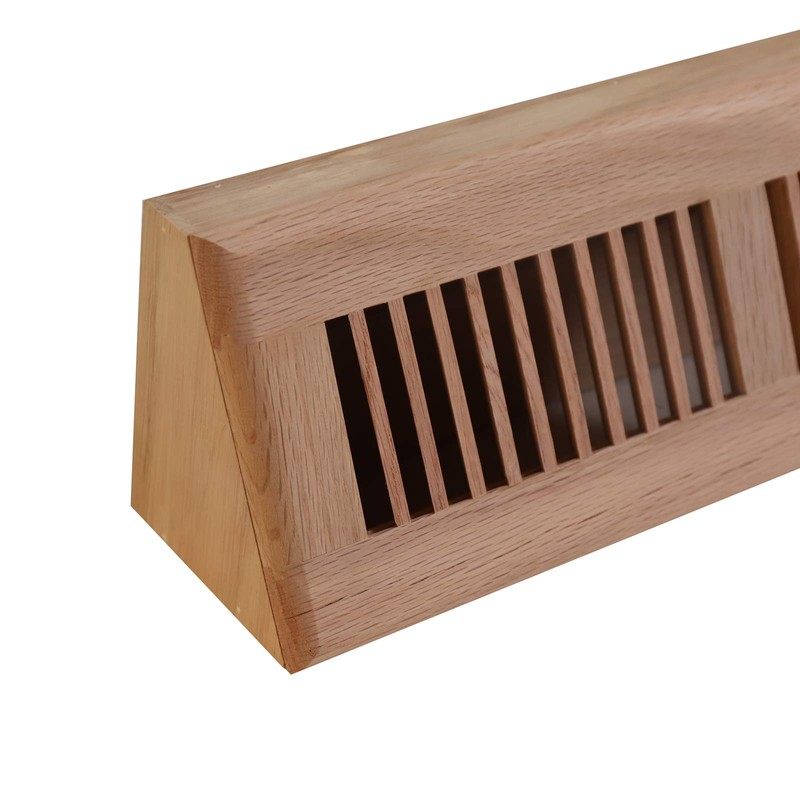 WELLAND Red Oak Baseboard Diffuser Wood Vent Register,15 L X