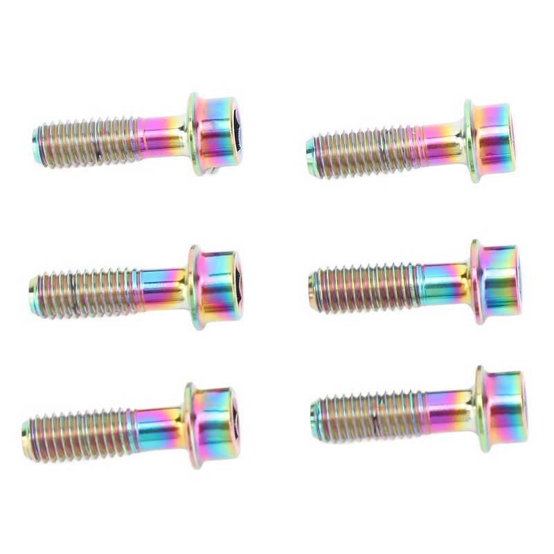 6PCS Bicycle Stem Bolt M5 X 16mm Titanium Alloy Waterproof
