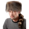 frr Raccoon Fur Coonskin Cap (M) Grey