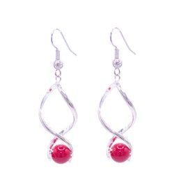 NILUXE DESIGN -Ohrringe Natürliche Steine - Hängende Ohrringe Halbedelstein - Damenohrringe Naturstein Mit Platinbeschichtung Schutzstein-Perlen (Roter Achat)