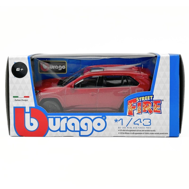 Bburago 18-30466 RE 1/43 Toyota 2022 RAV4 Red Mini Car