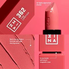 3INA MAQUILLAJE I Labial I Cruelty Free I Vegano I The Lipstick I Alta cobertura I Textura Confortable I 4.5gr I 900-Black                            