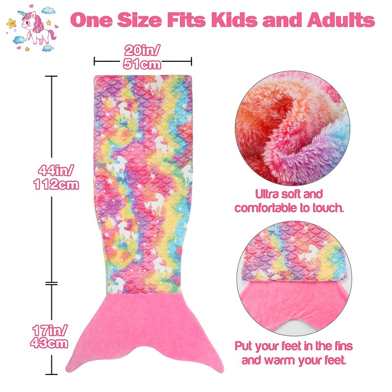 Catalonia Classy Glow in The Dark Mermaid Tail Blanket, Soft