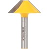 Yonico V Groove Flat Bottom Router Bit 45 Degree 1/4-Inch