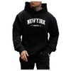 SweatyRocks Men's Casual Hooded Sweatshirt Letter Print Long Sleeve Drop