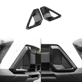 JUIVEEL ABS Front Bumper Side Air Vent Cover Fog Light Lamp Decor Cover Front Bumper Middle Mesh Cover Compatible with Hyundai Kona 2024 2025 SX2 Accessories (Carbon Fiber Style)