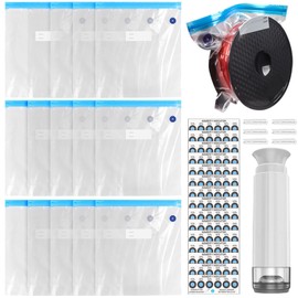 Pack of 15 3D Printer Filament, Moisture-proof Storage Bag, Moisture-proof Vacuum Bag for 3D Filaments with Vacuum Pump + 6 Sealing Clips, Reusable Vacuum Bags
