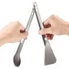 TOMSHOO Titanium Serving Tongs Multi-Purpose BBQ Tongs with Spork and