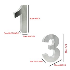 Genérico - Números residenciales 3d- Números para casas 3d - Exterior - No se oxidan - 20 cm (1)