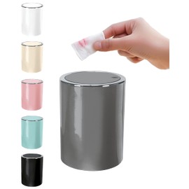 KW Clappe 1.7Ltr Counter Top Waste Bin/Mini Swing Bin/Compost Bin (Platinum Grey)