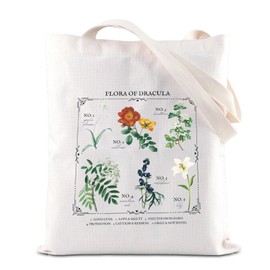 Flora of Dra-cula Literary Flower Inspire Tote Bag Herbology Floral Handbag Bookish Bookworm Gift (Dra UK)