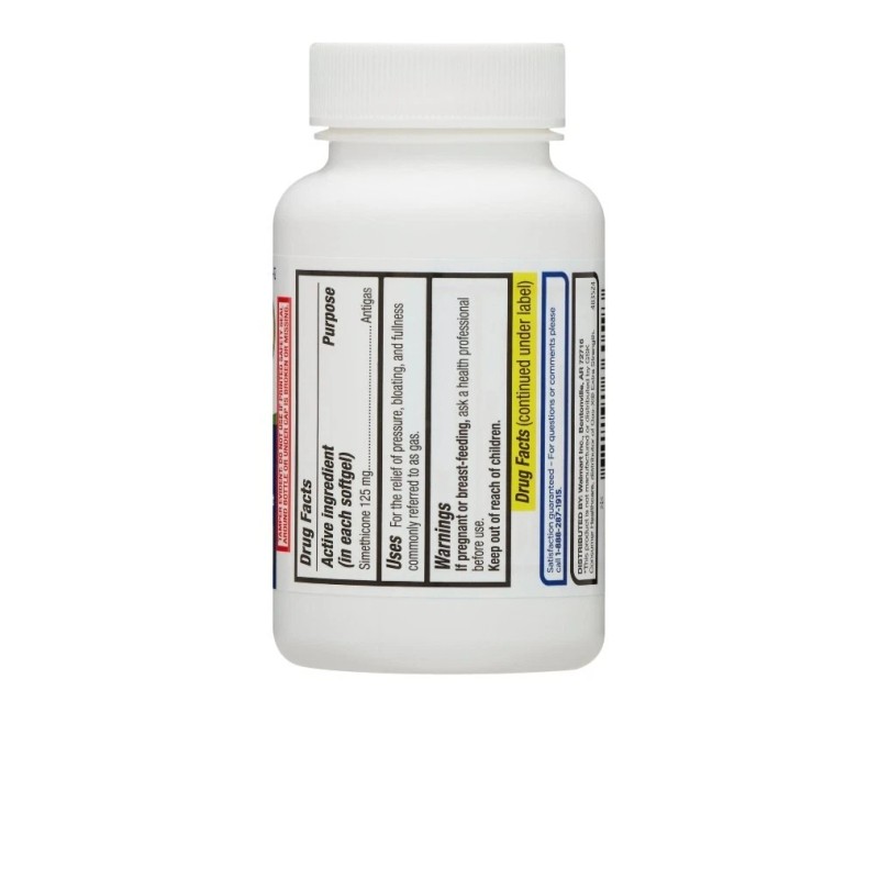 Equate Gas Relief Simethicone 125 mg Extra Strength Softgels 20