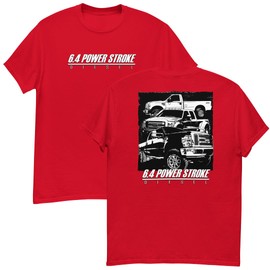 6.4 Power Stroke Shirt Men's Powerstroke Diesel Truck T-Shirt - Red - 3XL