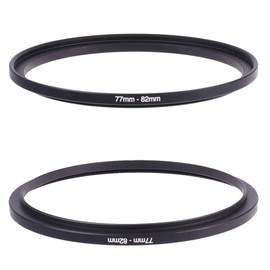 77mm-82mm Step Up Ring(77mm Lens to 82mm Filter, Hood,Lens Converter and Other Accessories) (2Pack), Fire Rock 77-82 Aerometal Camera Lens Filter Adapter Ring