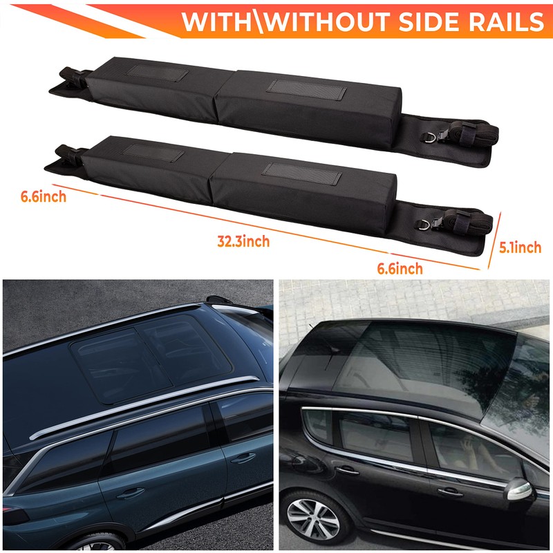 ZONETECH Soft Roof Rack Pads Heavy Duty, Use with or
