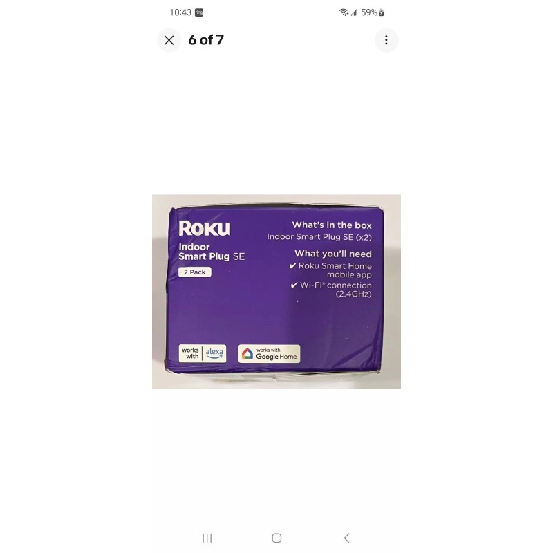 ROKU Model PS1000X Indoor Smart Plug SE 2 Pack