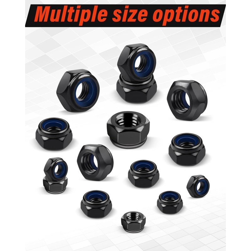 Pack of 20 Hex Nuts M8, Jeboler DIN 985 Nut