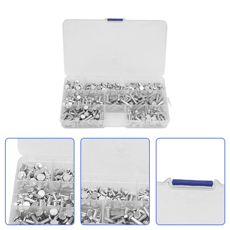 Flat Head Full Rivets, 350 Pieces M4 Set Nuts Blind
