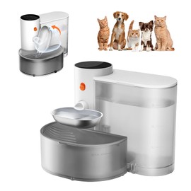 Petgravity Smart Pet Water Fountain - Stainless Steel Bowl, 2026 Upgraded Automatic Water Dispenser for Cats & Small Dogs, Self-Refill Tipping Wastewater Separation, 3.5L/118.4oz