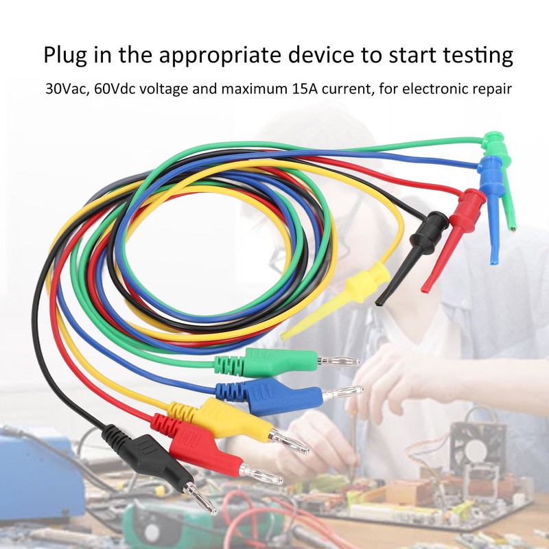 5Pcs Banana Test Lead Multi Meter Testing Cable Line Wire