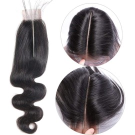 TOOCCI 2x6 Deep Part Lace Closure 180% Density Human Hair Body Wave Lace Closure 2x6 100% Unprocessed Human Hair Lace Closure Wet and Wavy Hair Closure Natural Color 12 Inch