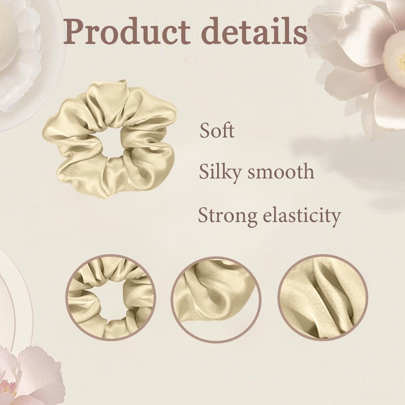 MOODKEY Scrunchies for Women, 4pcs Large Soft Hair Ties that