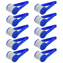 Laroal 10-teiliges Mini-Mikrofaser-Reiniger-Set mit weicher Bürste, Brillenbürsten-Reinigungsset, Sonnenbrillen-Reinigungsclips, unverzichtbare Brillenreiniger, blau