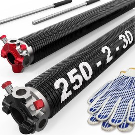 Blesseras Garage Door Springs Replacement Set with Non-Slip Winding Bars, 0.250 X 2'' X 30'', Coated Torsion Springs