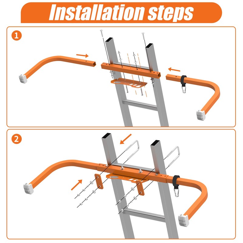 Aluminum Ladder Stabilizer for Roof Gutter Cleaning with Tool Tray,