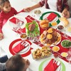 FYSUIMU 60Pcs Christmas Paper Placemats 4 Colors Dinner Mats Red