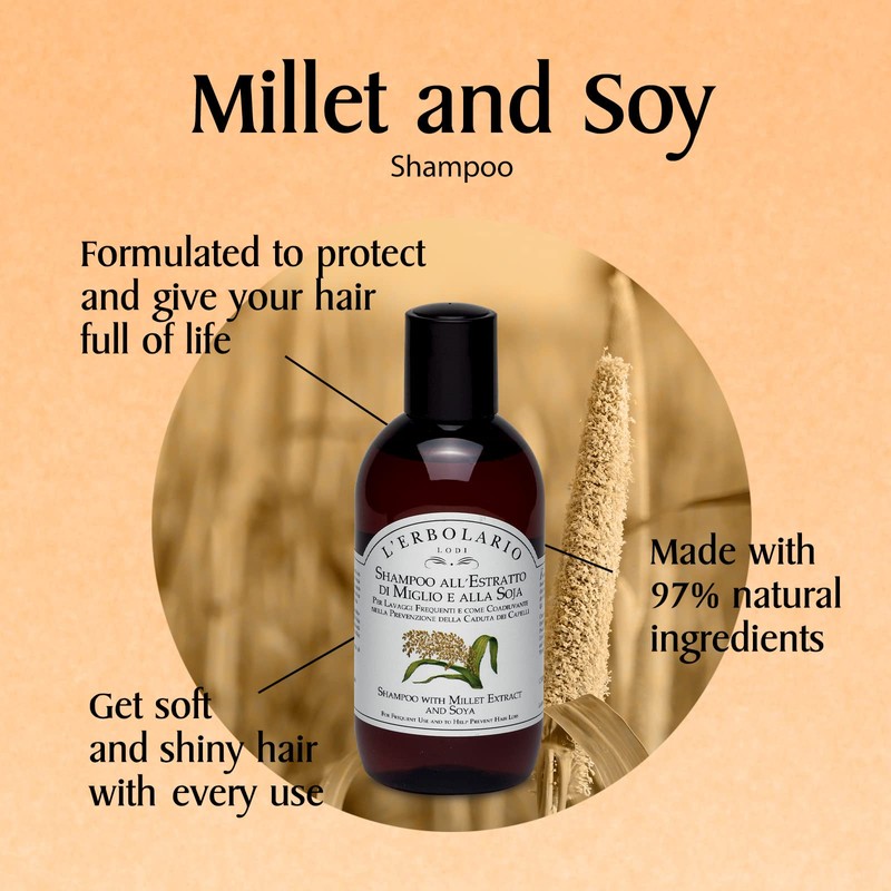 L'Erbolario Shampoo with Millet and Soya Extract
