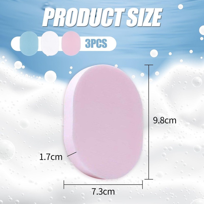 3 Pieces Bath Sponge Face Wash Sponge Bath Accessories Cleaning