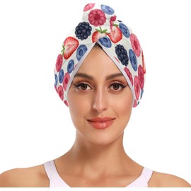 Toallas de microfibra para el cabello con botones anti-Frizz para secar el cabello, toallas para secar el cabello, paquete de 2