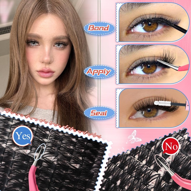 Lash Clusters Kit 80D+150D Thick Volume Eyelash Clusters Kit 8‑18mm