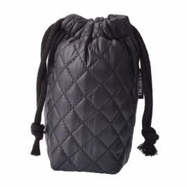 Etsumi VE-5309 Camera Case, Lens Pouch, L, 7.1 x 3.9 inches (180 x 100 mm), Black, Quilting, Made in Japan