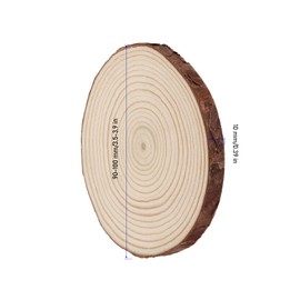 KINJOEK 50 PCS Natural Wood Slices 3.5-4 Inch with Bark Unfinished Wood Circles for Coasters DIY Crafts Wedding Decorations Christmas Ornaments