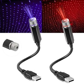 Car Ceiling Starlight, LED Car Ceiling Starlight, USB Mini Car Ceiling Starlight Projection (Blue Purple, 2 Pieces)