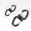Pack of 4 Double Carabiners, 360 Rotating Double Carabiner, Black