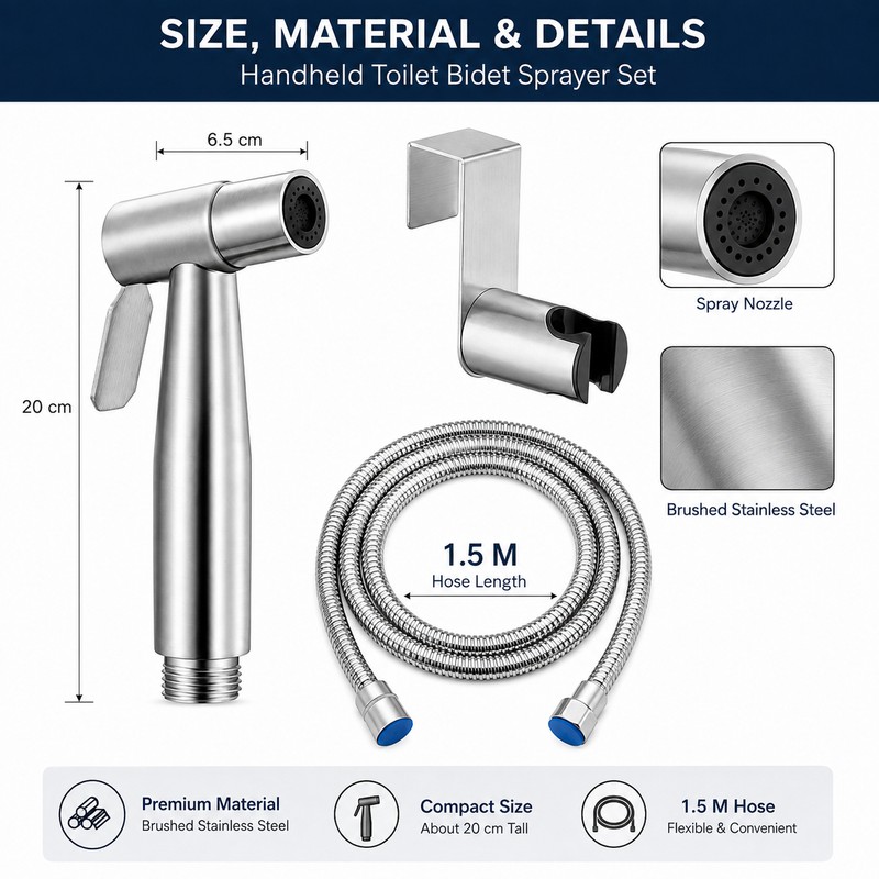 Handheld Bidet Sprayer for Toilet – 304 Stainless Steel Hygiene