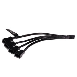 Alphacool 18694Y Splitter 3-Pin to 4x 3-Pin 15 cm Cable Modding Sleeved Black