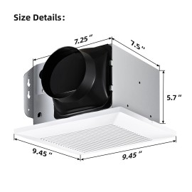 JOEAONZ Bathroom Fan 110CFM Ceiling Mount Exhaust Ventilation Fan Large Airflow Capacity