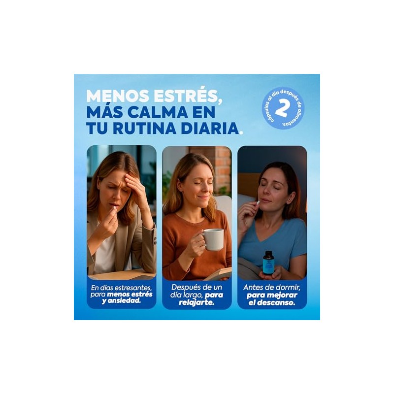 Relajación con GABA Camomila L-Teanina y Vitamina D 60 Cápsulas