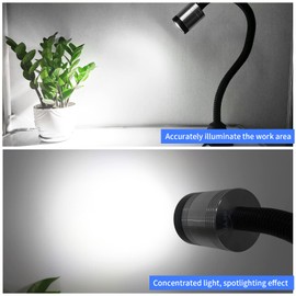 Flexible Work Light, Led Machine Light, Led Flexible Gooseneck Light 900 Lumens with 20inch Flexible Gooseneck 120 Volt for Lathe Workbench Bandsaw and Machine Tool